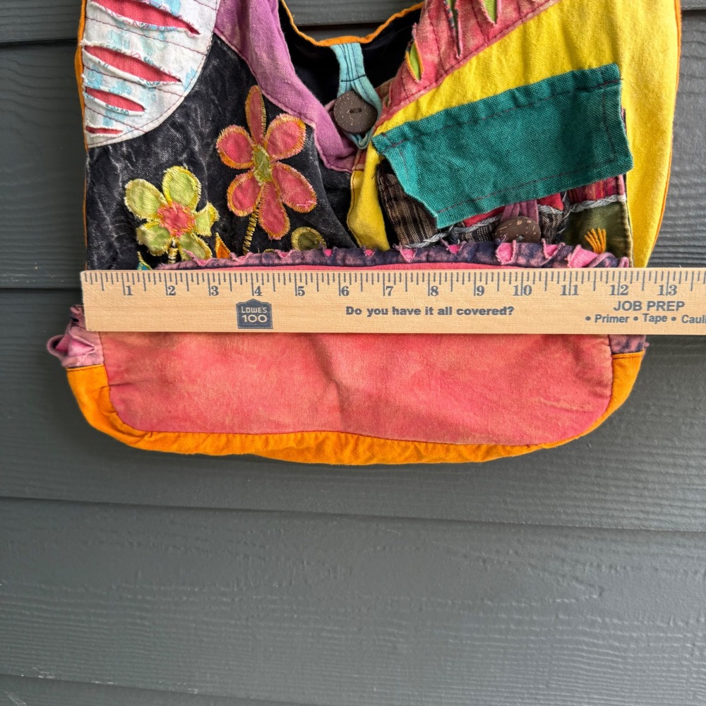 Boho Patchwork Embroidered Crossbody Sling Bag Hippie Festival Floral Purse - Picture 9 of 10
